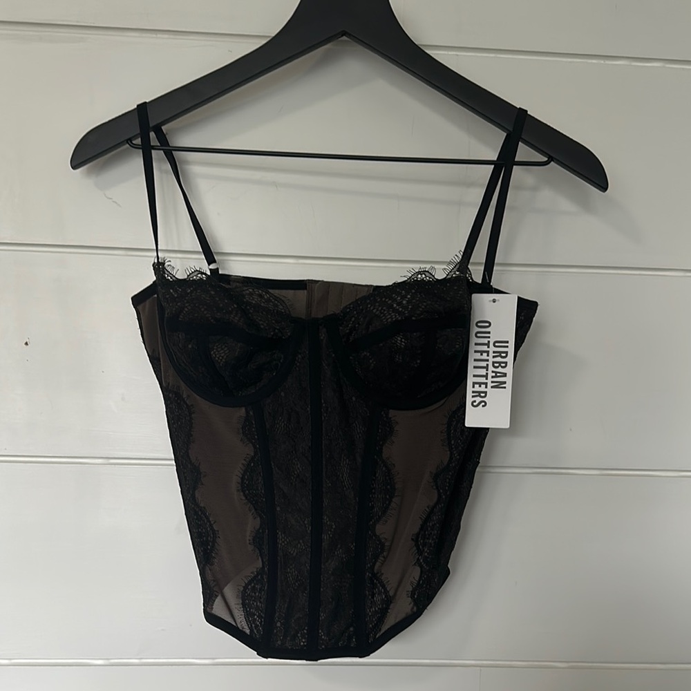 Urban Outfitters Black Lace Bustier